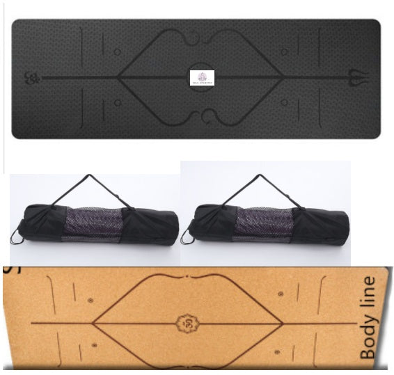 Antislip TPE Yoga Mat Position Line Beginner