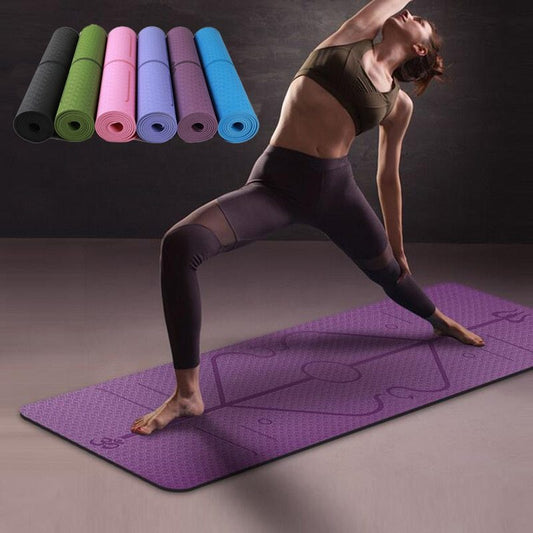 Antislip TPE Yoga Mat Position Line Beginner