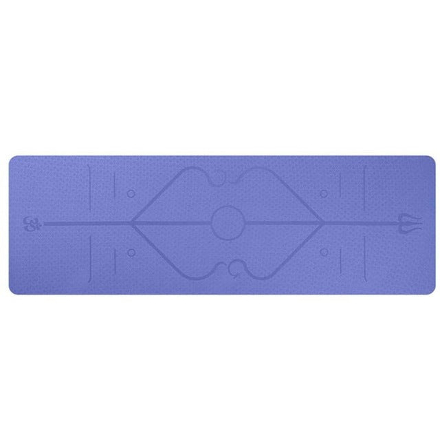 Antislip TPE Yoga Mat Position Line Beginner